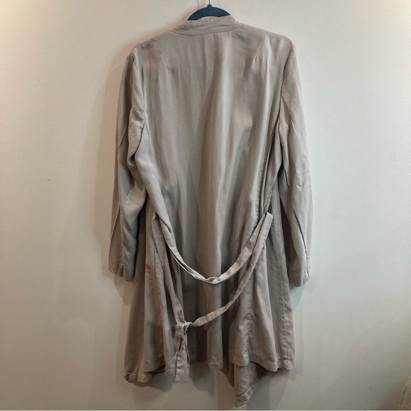 CAROLINA BELLE MONTREAL  Sz L Cascade Front Belted Unlined Blazer Jacket - Picture 5 of 6